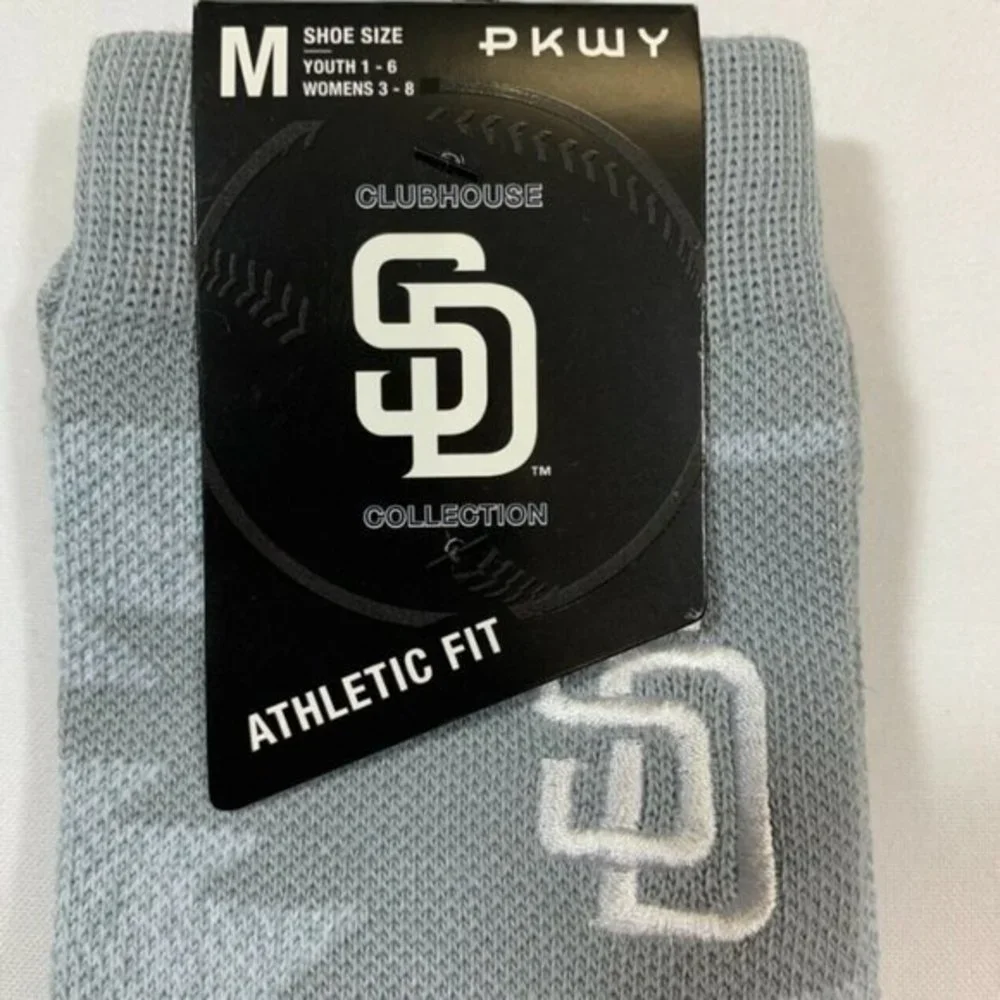 San Diego Padres PWKY Athletic‎ Fit Socks Boy's Size M Geo Grey Tatis Machado